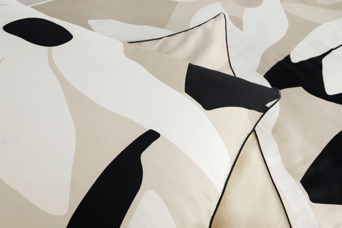 WENDEBETTWÄSCHE MR-Harmony beige Satin 155/220 cm  - Beige/Creme, Design, Textil (155/220cm) - Musterring