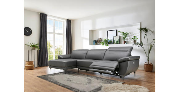 ECKSOFA in Lederlook Echtleder, Kombination Echtleder/Lederlook Schwarz  - Schwarz, Design, Leder/Kunststoff (164/269cm) - Xora