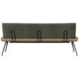 SITZBANK 200/88/62 cm  in Grün, Olivgrün  - Schwarz/Olivgrün, Design, Textil/Metall (200/88/62cm) - Moderano