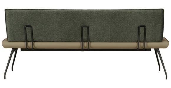 SITZBANK 200/88/62 cm  in Grün, Olivgrün  - Schwarz/Olivgrün, Design, Textil/Metall (200/88/62cm) - Moderano