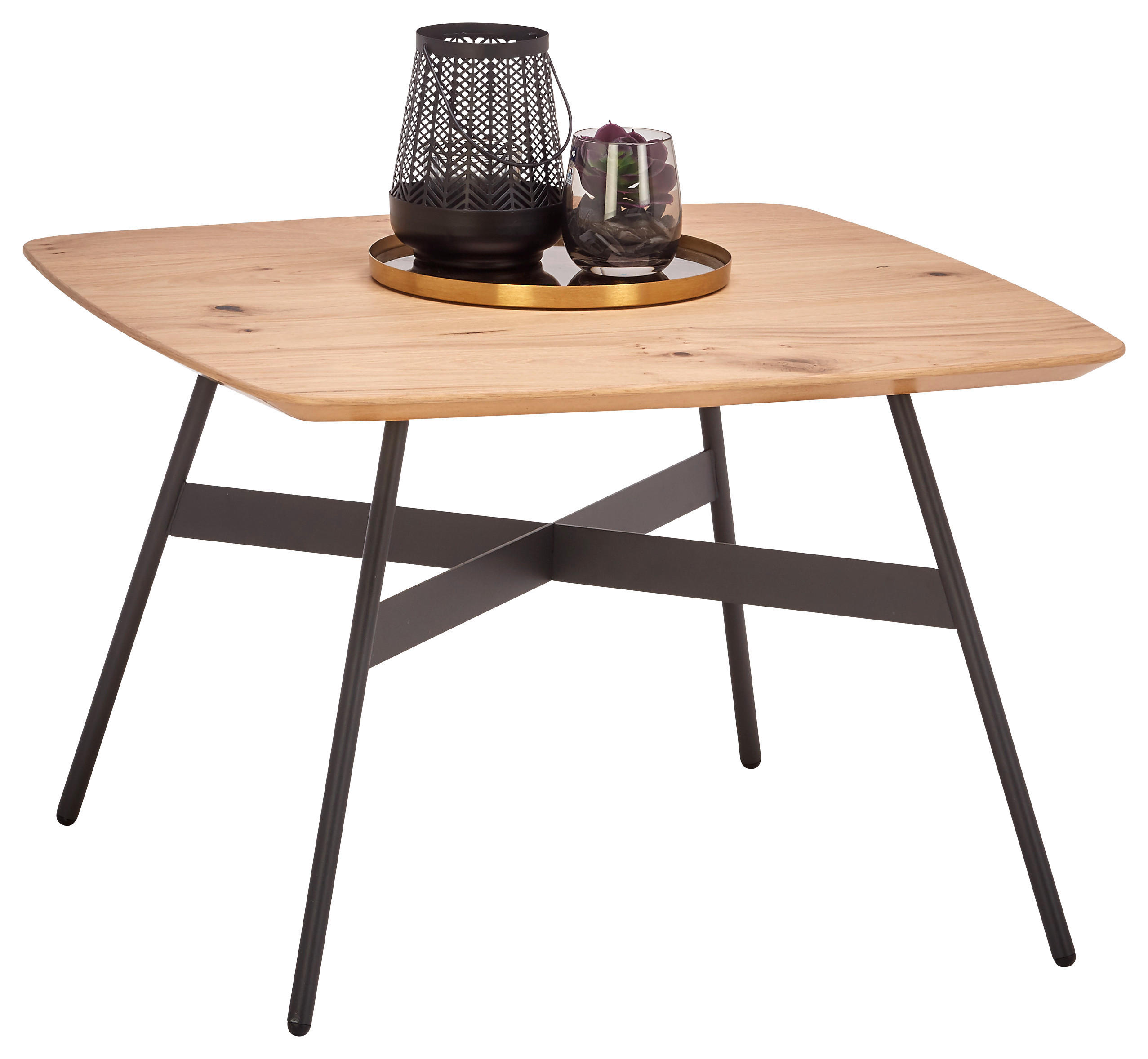 COUCHTISCH in Holz, Metall 65/65/42 cm - Eichefarben/Anthrazit, Design, Holz/Metall (65/65/42cm) - Venjakob