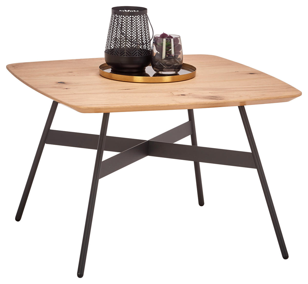 COUCHTISCH in Holz, Metall 65/65/42 cm  - Eichefarben/Anthrazit, Design, Holz/Metall (65/65/42cm) - Venjakob