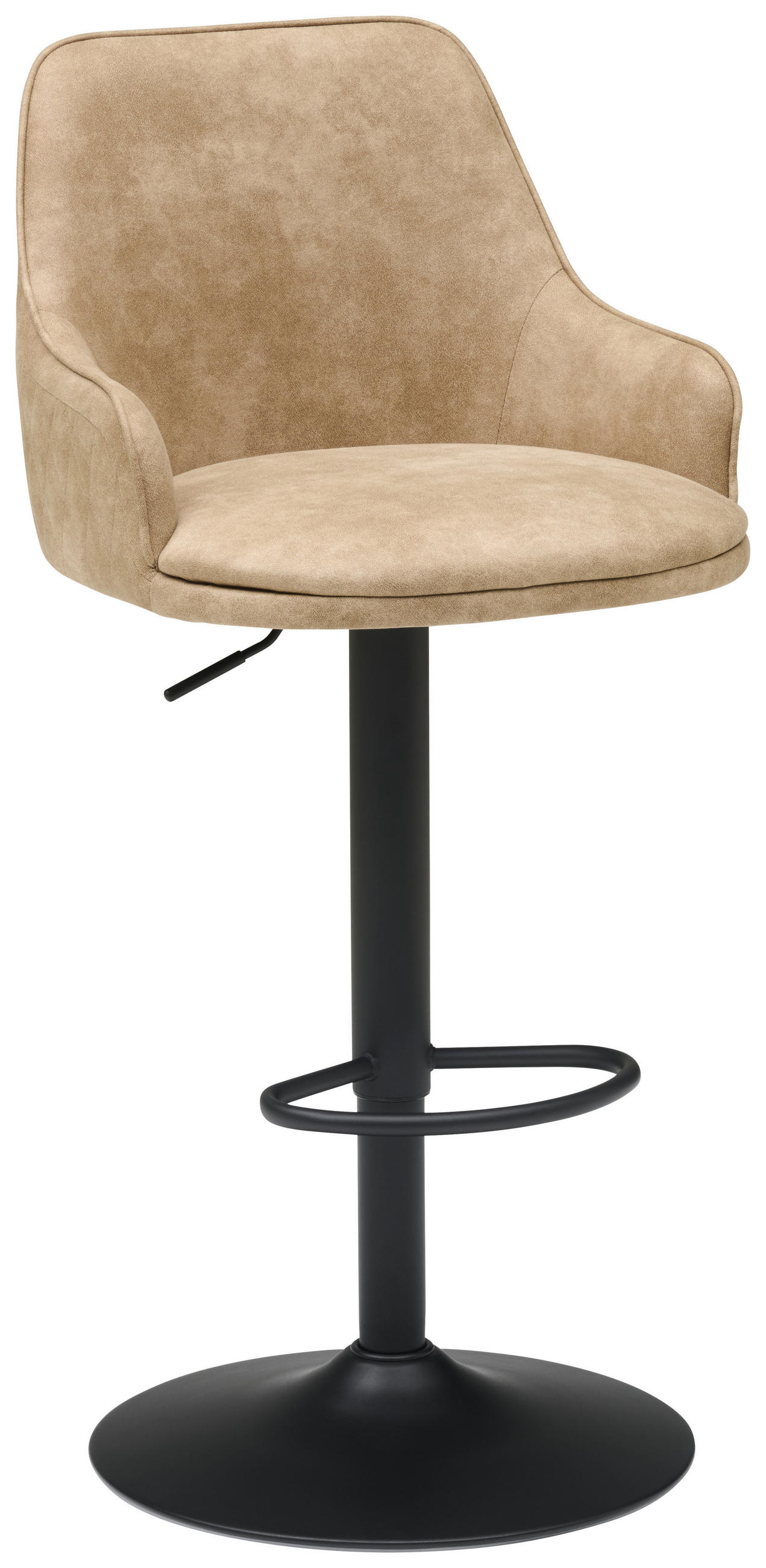 BARHOCKER in Metall, Textil Schwarz, Beige  - Beige/Schwarz, KONVENTIONELL, Textil/Metall (50/90-111/51cm) - MID.YOU