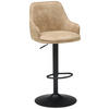 BARHOCKER in Metall, Textil Schwarz, Beige  - Beige/Schwarz, KONVENTIONELL, Textil/Metall (50/90-111/51cm) - MID.YOU