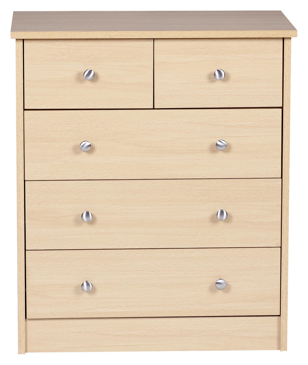 KOMMODE 60/70/35 cm  in Buchefarben  - Silberfarben/Buchefarben, Konventionell, Holzwerkstoff/Metall (60/70/35cm) - MID.YOU