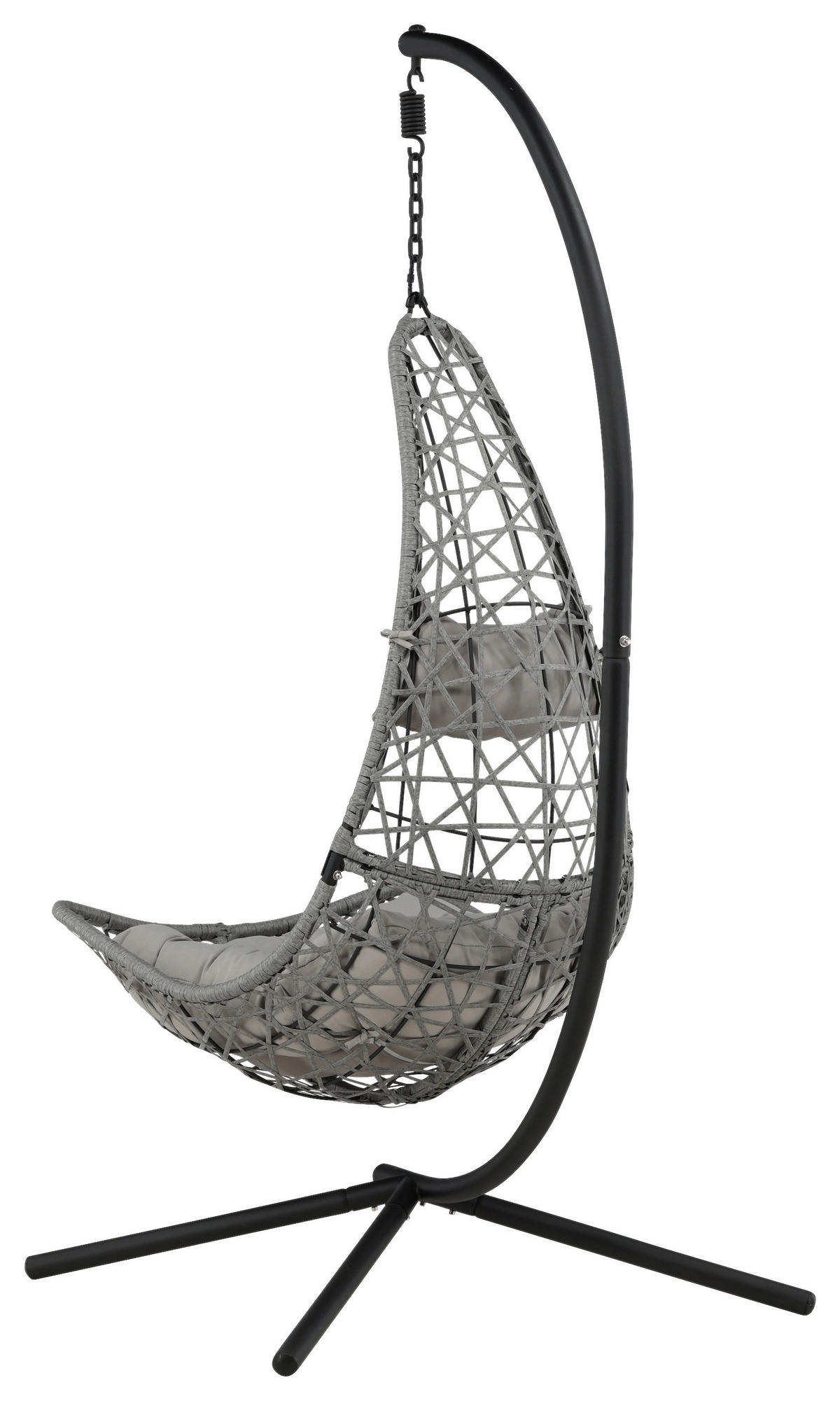 HÄNGFÅTÖLJ   132/205/130 cm  - grå/svart, Klassisk, plast (132/205/130cm) - Gardenson