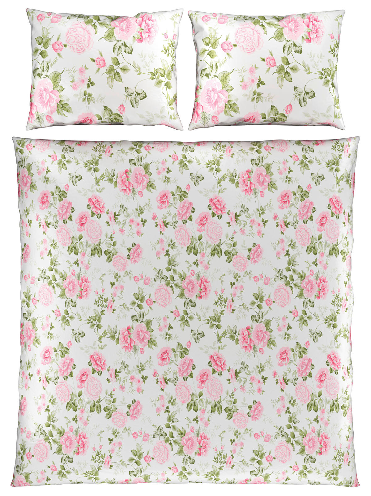 OBOJESTRANSKA POSTELJNINA ROSES 220/240 cm saten večbarvno  - večbarvno, Konvencionalno, tekstil (220/240cm) - Esposa