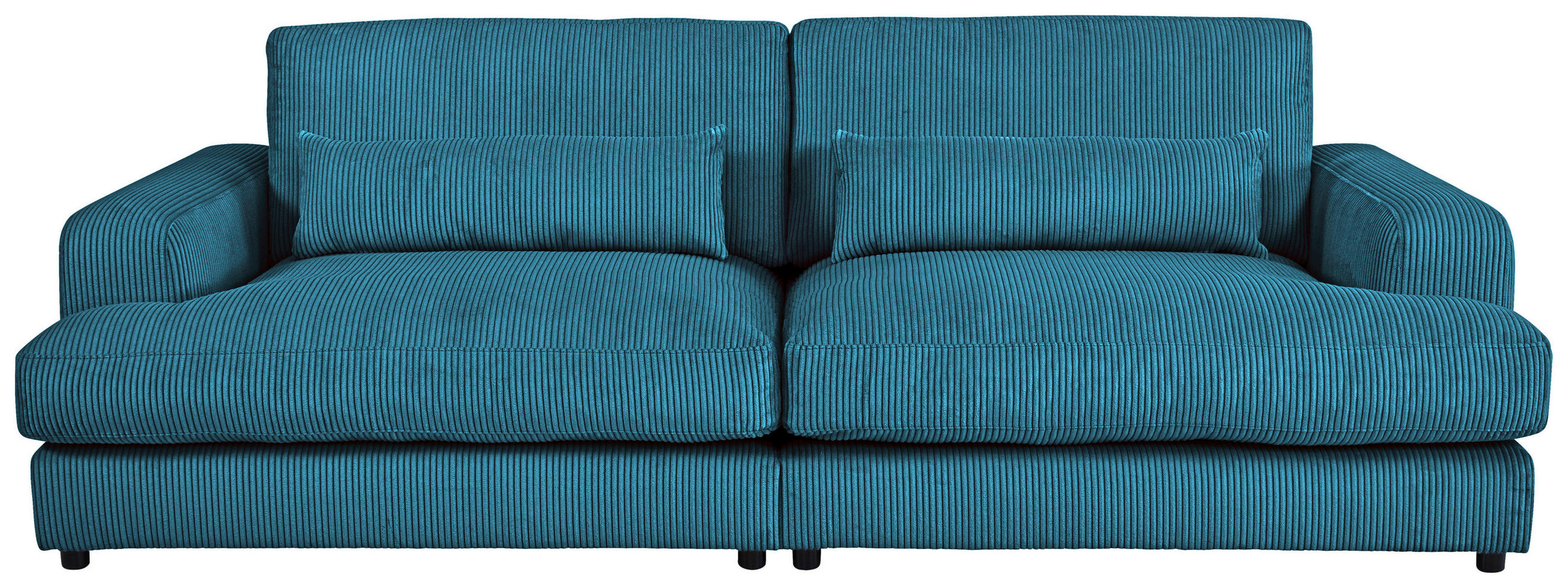MEGASOFA Cord Türkis  - Türkis/Schwarz, MODERN, Kunststoff/Textil (260/85/112cm) - Lomoco