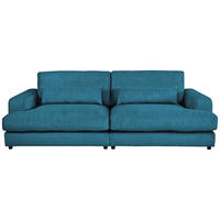 MEGASOFA Cord Türkis  - Türkis/Schwarz, MODERN, Kunststoff/Textil (260/85/112cm) - Lomoco