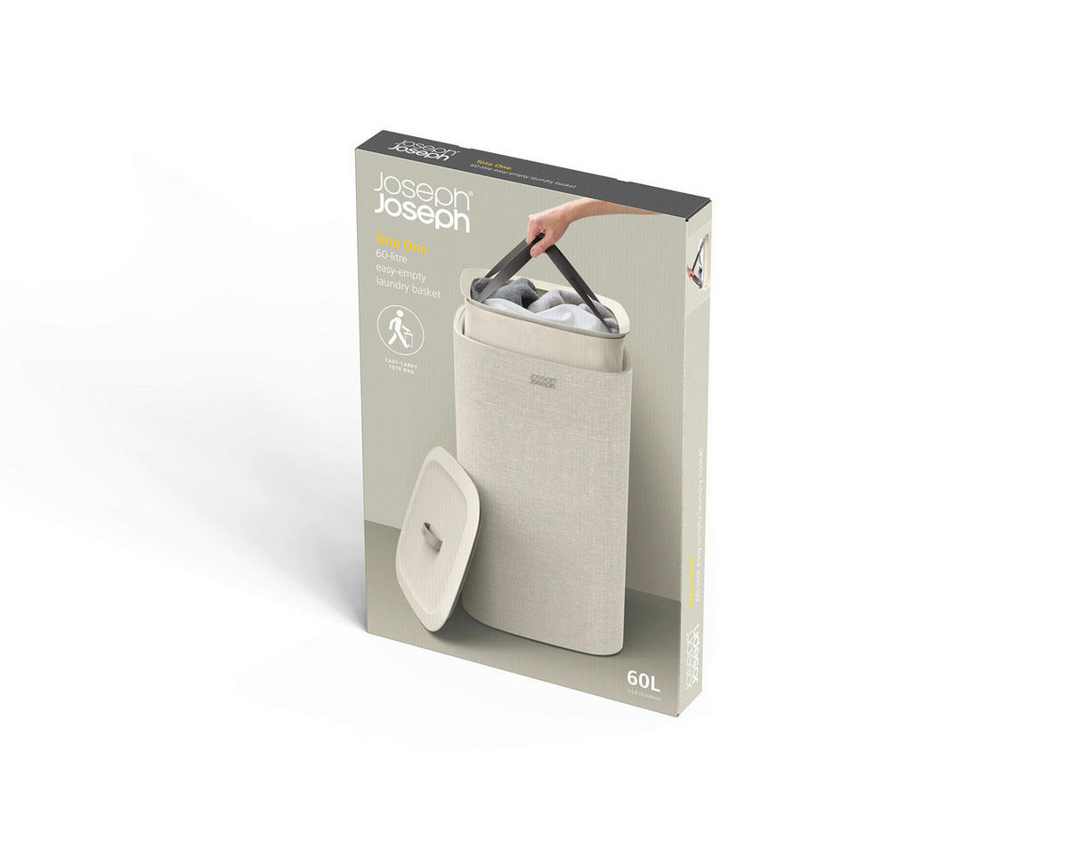 WÄSCHESAMMLER - Grauweiß, Basics, Kunststoff/Textil (39,5/71/39,5cm) - Joseph Joseph