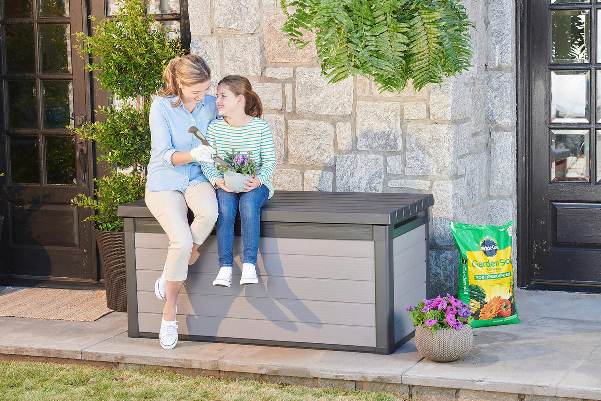 KISSENBOX 151,7/70/72,5 cm  - Anthrazit/Grau, Basics, Kunststoff (151,7/70/72,5cm) - Ambia Garden