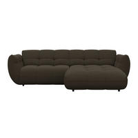 ECKSOFA Dunkelbraun Chenille  - Dunkelbraun/Schwarz, Trend, Kunststoff/Textil (280/178cm) - MID.YOU