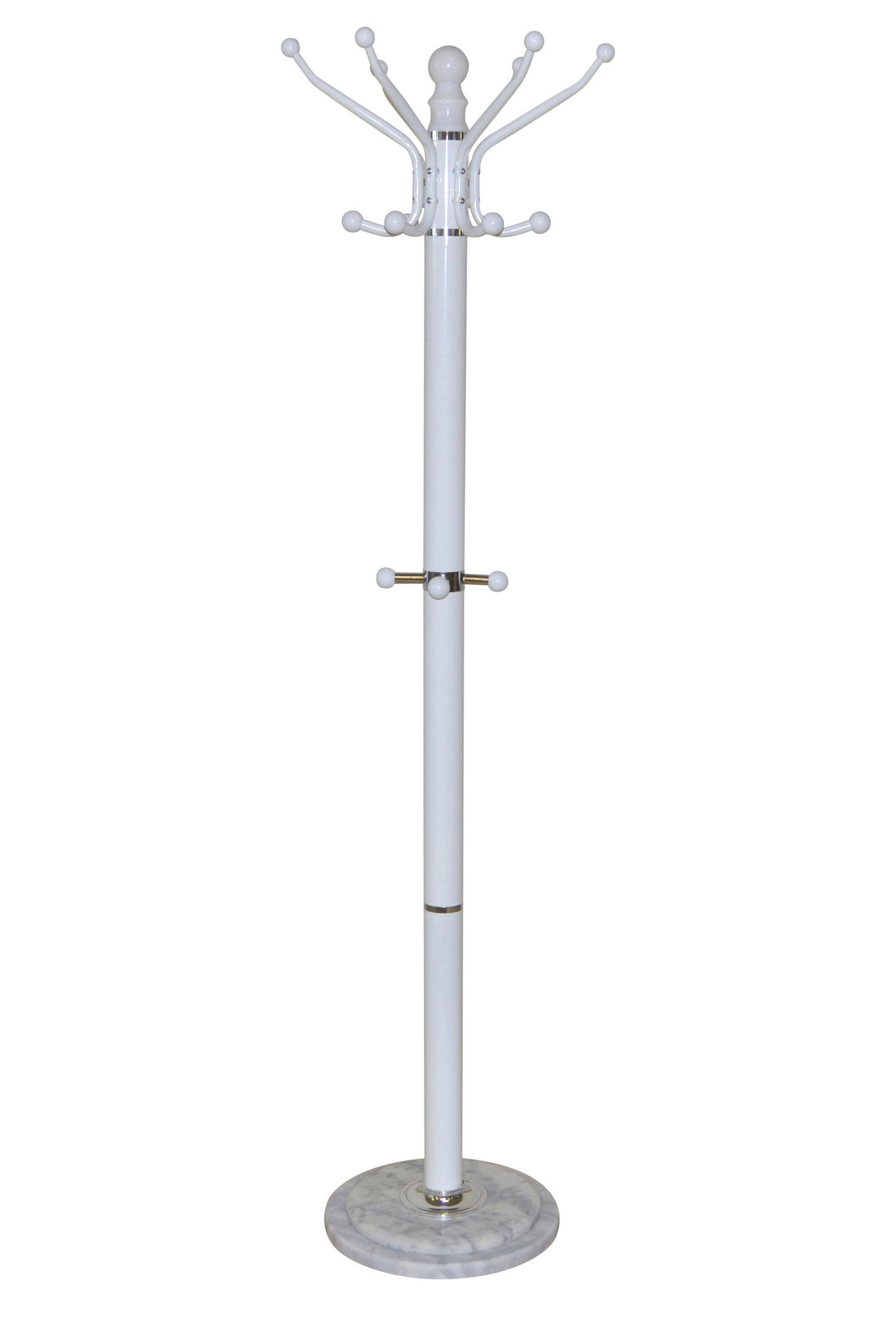 GARDEROBENSTÄNDER in Weiß   - Weiß, Design, Stein/Metall (47/47/176cm) - MID.YOU