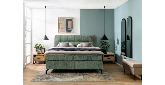 BOXSPRINGBETT 180/200 cm in Mintgrün - Schwarz/Mintgrün, Design, Textil/Metall (180/200cm) - Esposa
