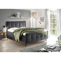 POLSTERBETT 140/200 cm, inkl.  in Anthrazit  - Anthrazit/Schwarz, Basics, Holz/Textil (140/200cm) - MID.YOU