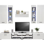 WOHNWAND  in Weiß  240/190/45 cm  - Weiß, Design, Glas/Holzwerkstoff (240/190/45cm) - Carryhome