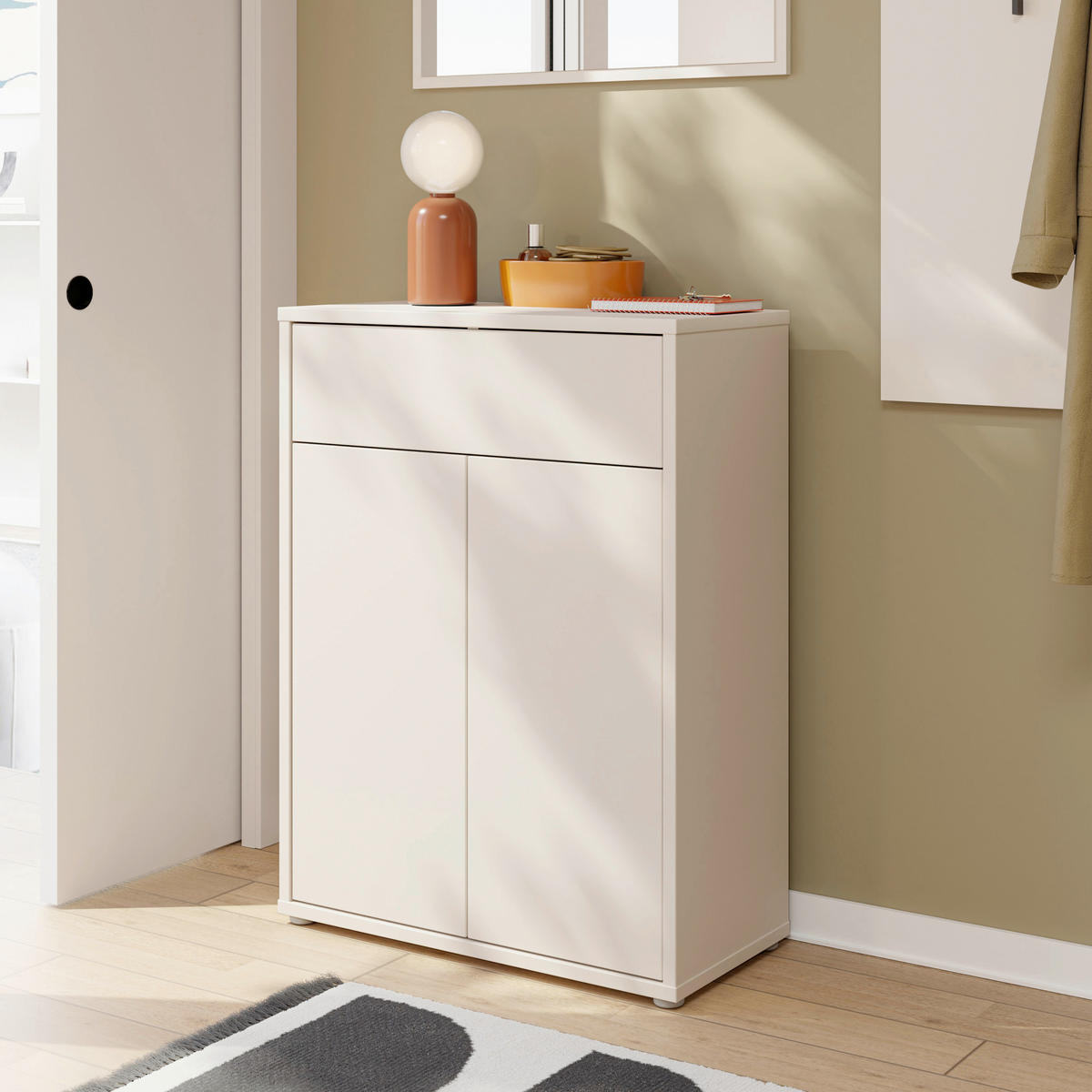 OMARA ZA ČEVLJE peščene barve - peščene barve, Moderno, umetna masa/leseni material (74,5/99,1/34,9cm) - Carryhome