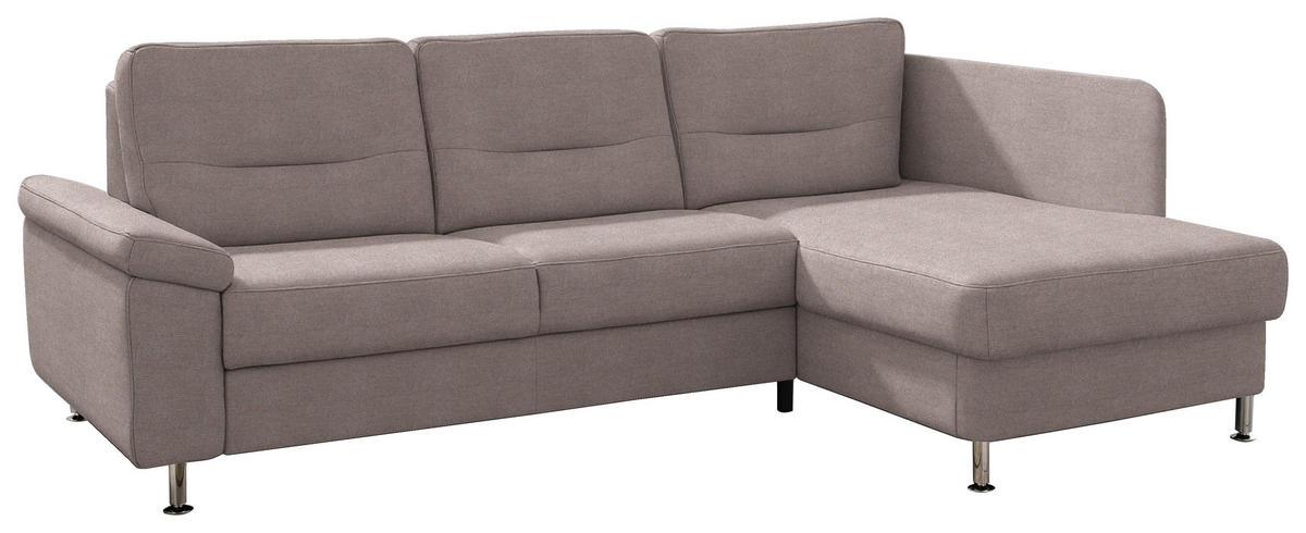 ECKSOFA  in Flachgewebe Altrosa  244/160 cm  - Alufarben/Altrosa, KONVENTIONELL, Textil/Metall (244/160cm) - Beldomo Comfort
