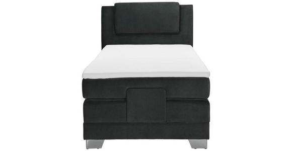 BOXSPRINGBETT 100/200 cm  in Schwarz  - Silberfarben/Schwarz, KONVENTIONELL, Kunststoff/Textil (100/200cm) - Esposa