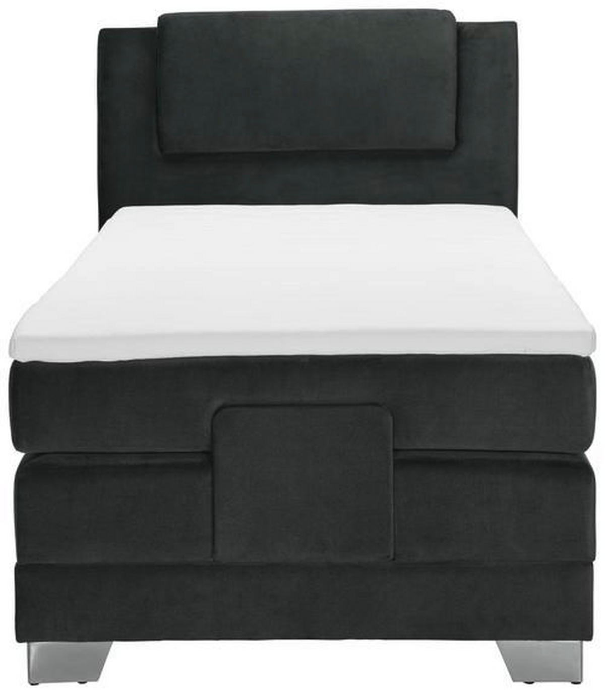 BOXSPRINGBETT 100/200 cm  in Schwarz  - Silberfarben/Schwarz, Konventionell, Kunststoff/Textil (100/200cm) - Esposa
