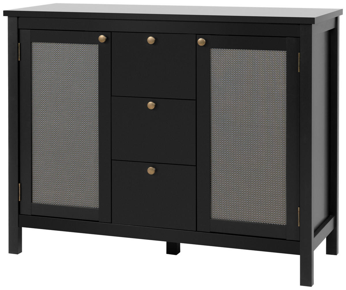 KOMMODE  in 110/90/40 cm  - Messingfarben/Schwarz, Trend, Holzwerkstoff/Metall (110/90/40cm) - MID.YOU