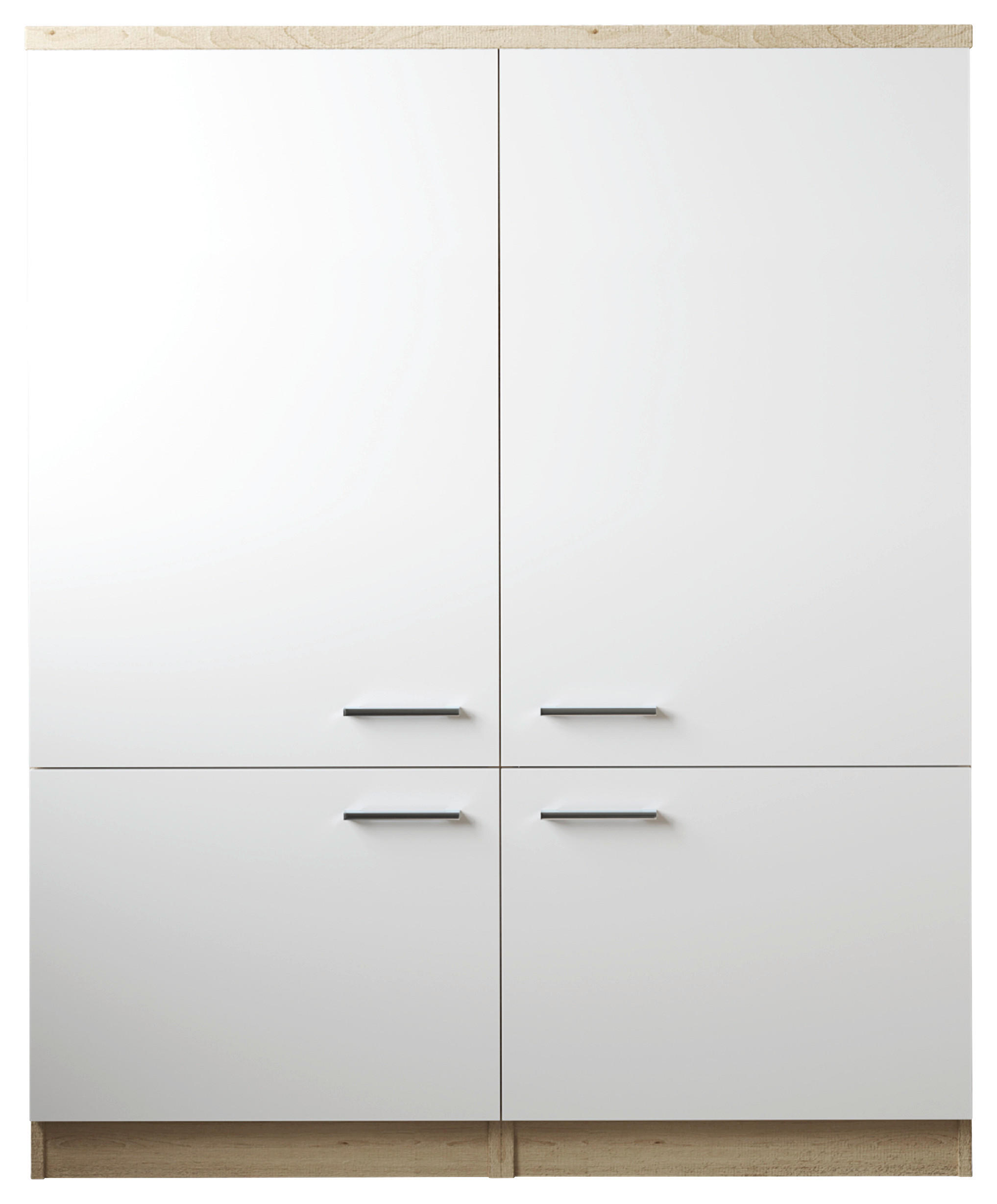 HÖGSKÅP  - vit/silver, Basics, metall/trämaterial (120/144,9/60cm) - Respekta