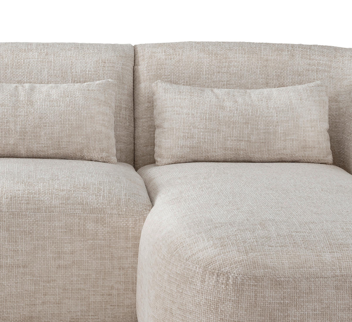 ECKSOFA in Struktur Creme  - Creme/Schwarz, Modern, Kunststoff/Textil (256/160cm) - Livetastic