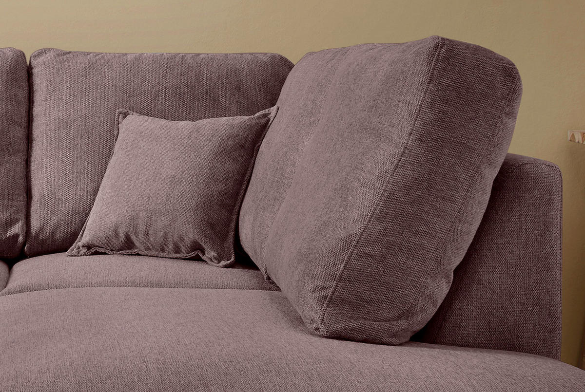 ECKSOFA in Struktur Bordeaux  - Bordeaux/Naturfarben, Konventionell, Holz/Textil (230/200cm) - P & B