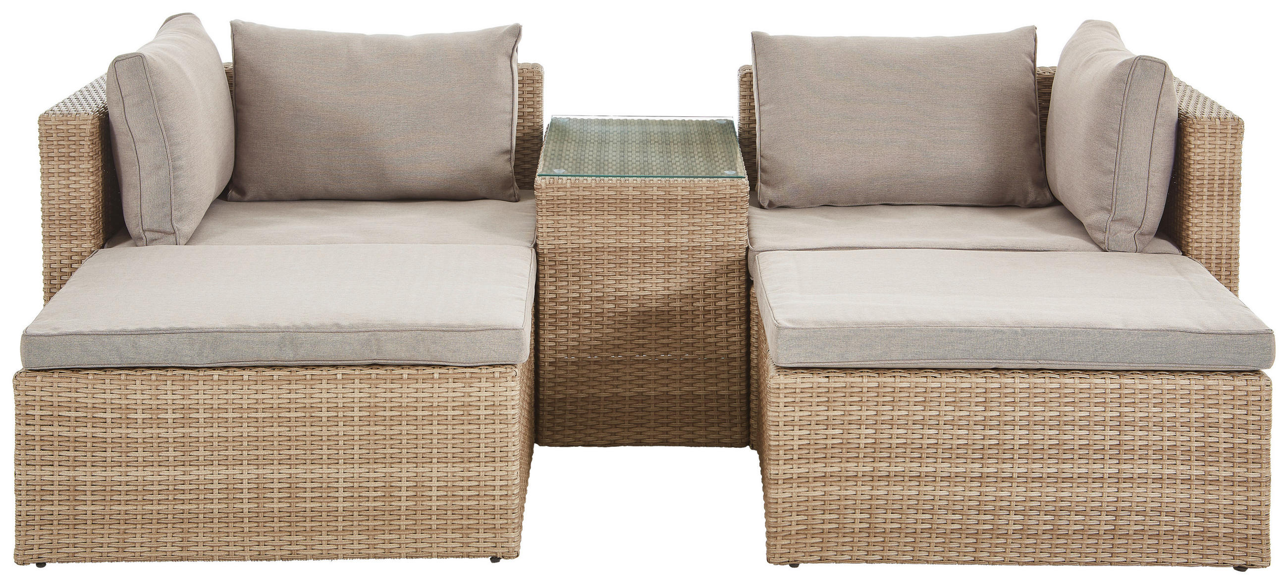 Thumbnail - Ambia Garden Loungegarnitur, Braun, Kunststoff, Glas, Textil, eckig, Loungemöbel, Gartenlounge-Sets