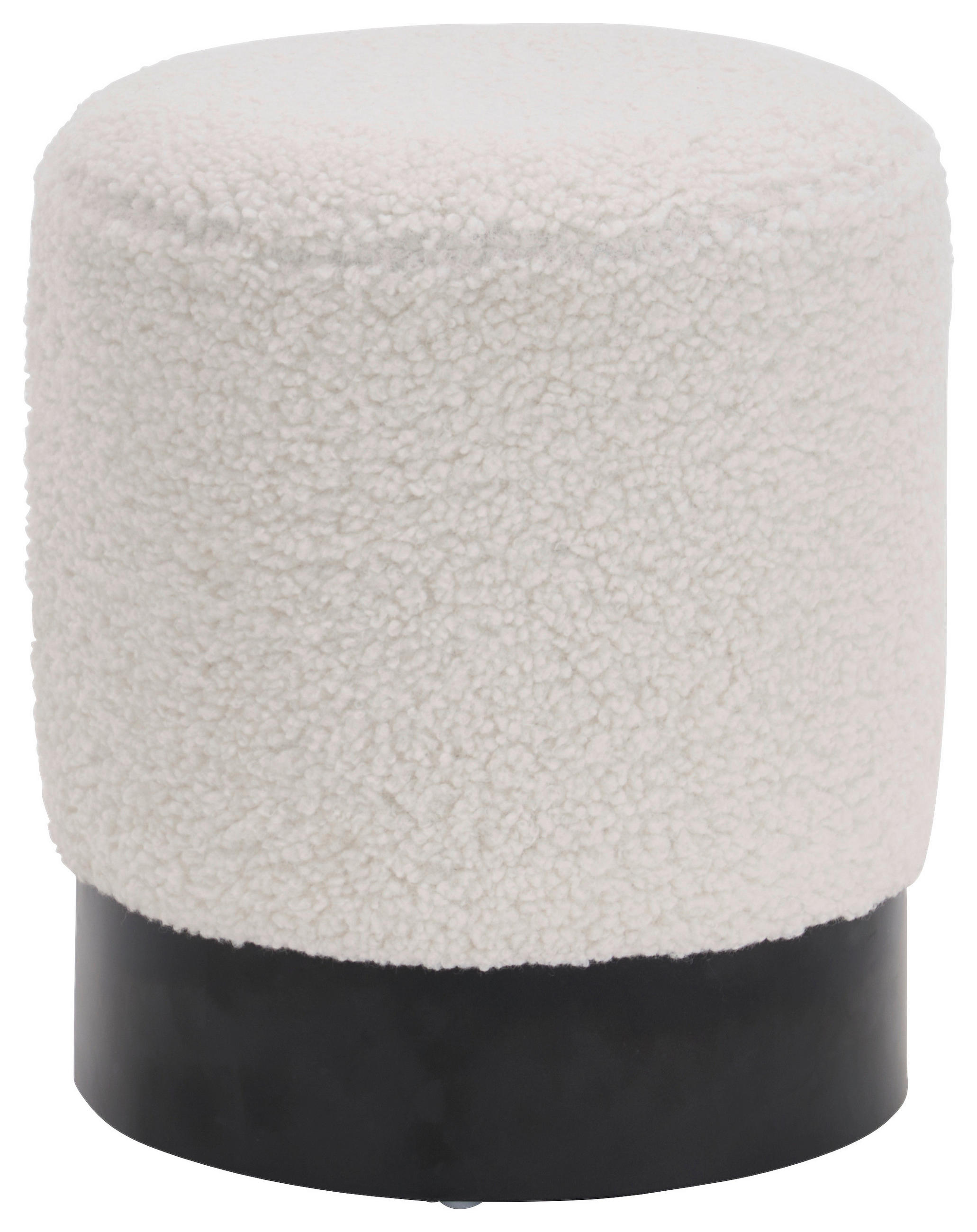 HOCKER Bouclé Schwarz, Weiß  - Schwarz/Weiß, Trend, Textil/Metall (35/42/35cm) - Xora