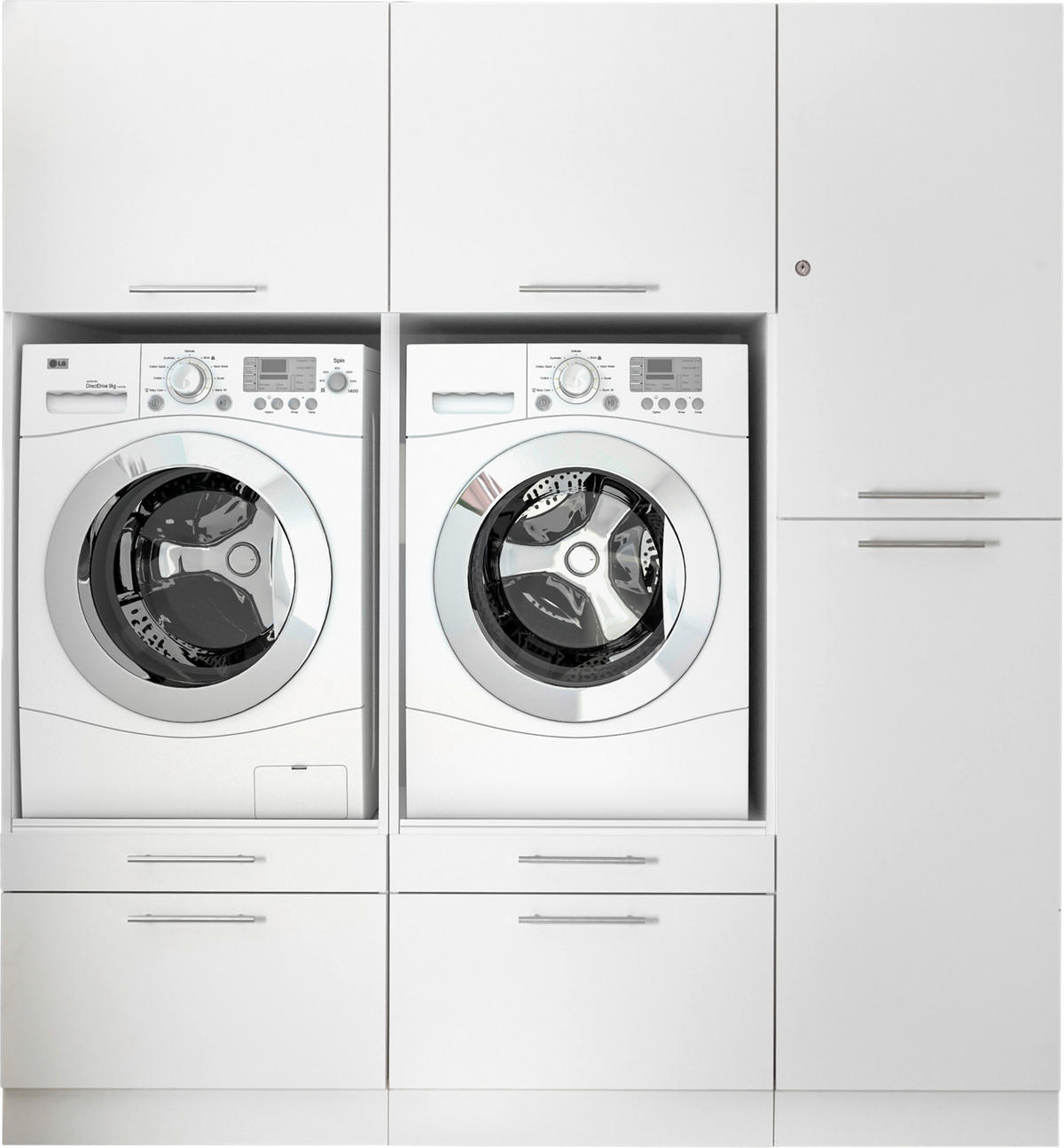 HAUSWIRTSCHAFTSRAUM 184,8/200/67,6 cm  in Weiß  - Weiß, KONVENTIONELL, Holzwerkstoff (184,8/200/67,6cm) - Respekta