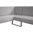 ECKBANK 233/189 cm Webstoff Dunkelgrau   - Dunkelgrau/Schwarz, Design, Textil/Metall (233/189cm) - Novel