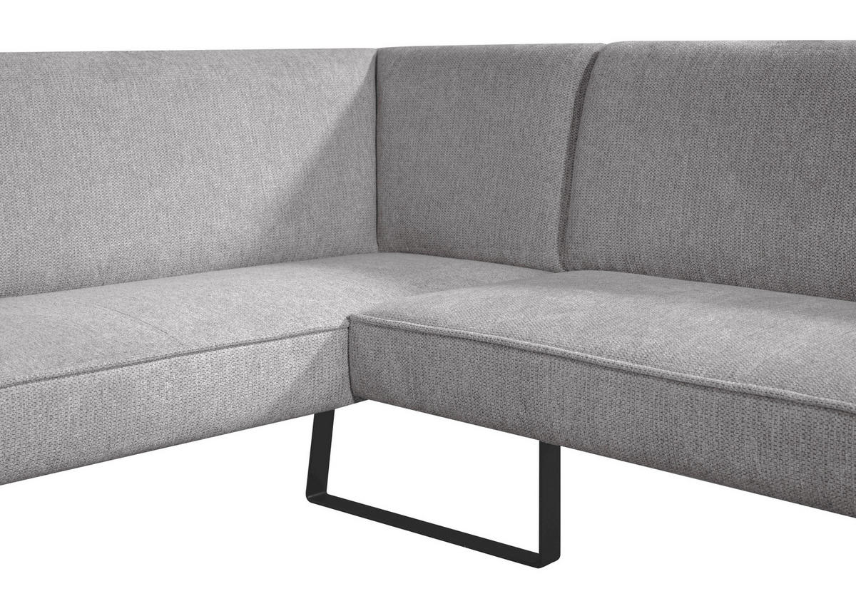 ECKBANK 233/189 cm  in Dunkelgrau  - Dunkelgrau/Schwarz, Design, Textil/Metall (233/189cm) - Novel