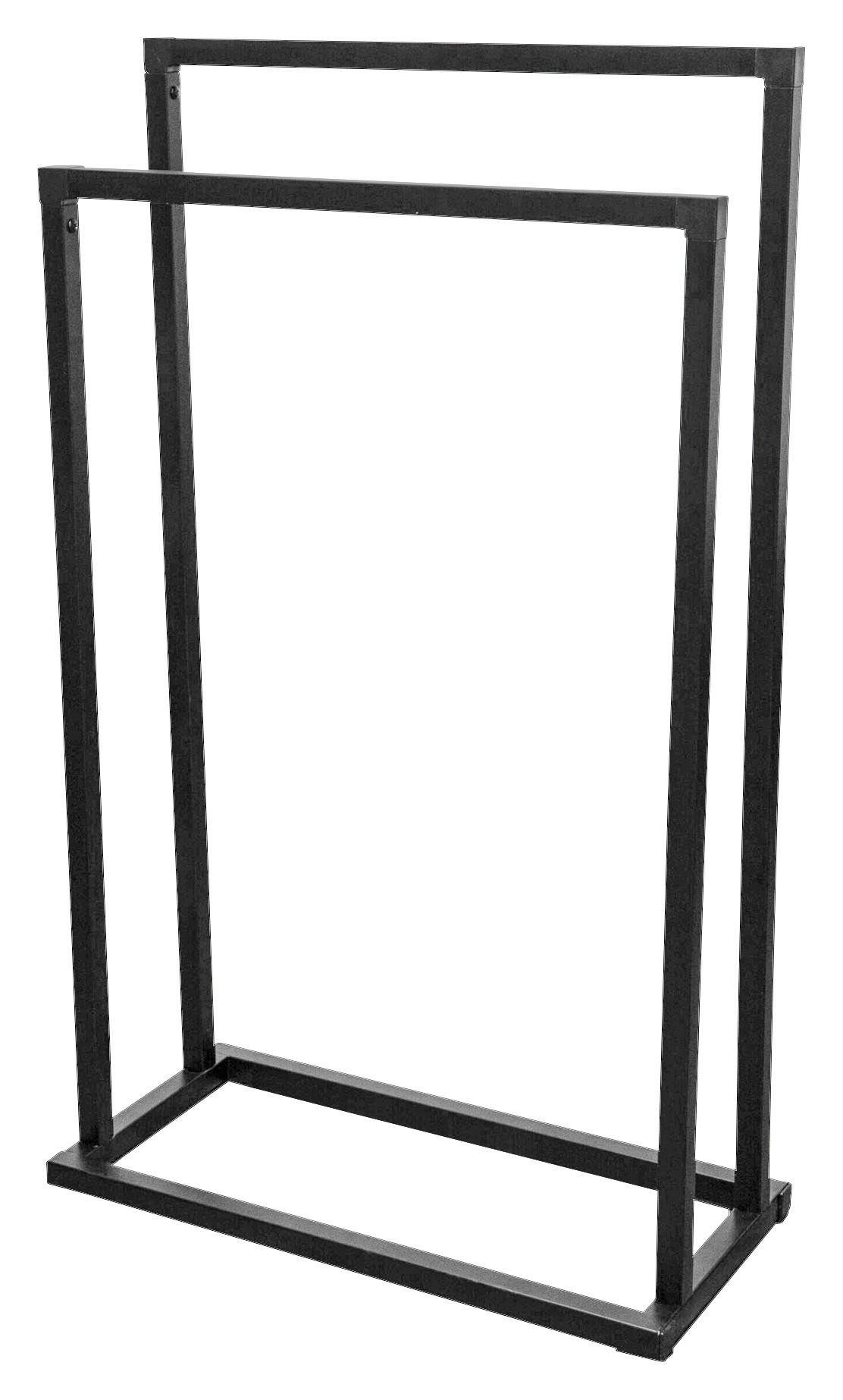Sadena fekete törölközőtartó 45/74/21,5 cm  - fekete, Basics, fém (45/74/21,5cm) - Sadena
