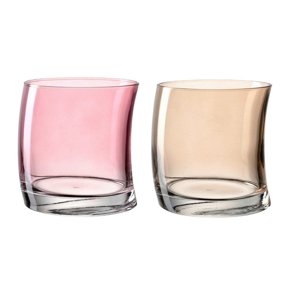 TRINKGLAS 355 ml 2-teilig  - Champagner/Rot, Basics, Glas (8/9/8cm) - Leonardo