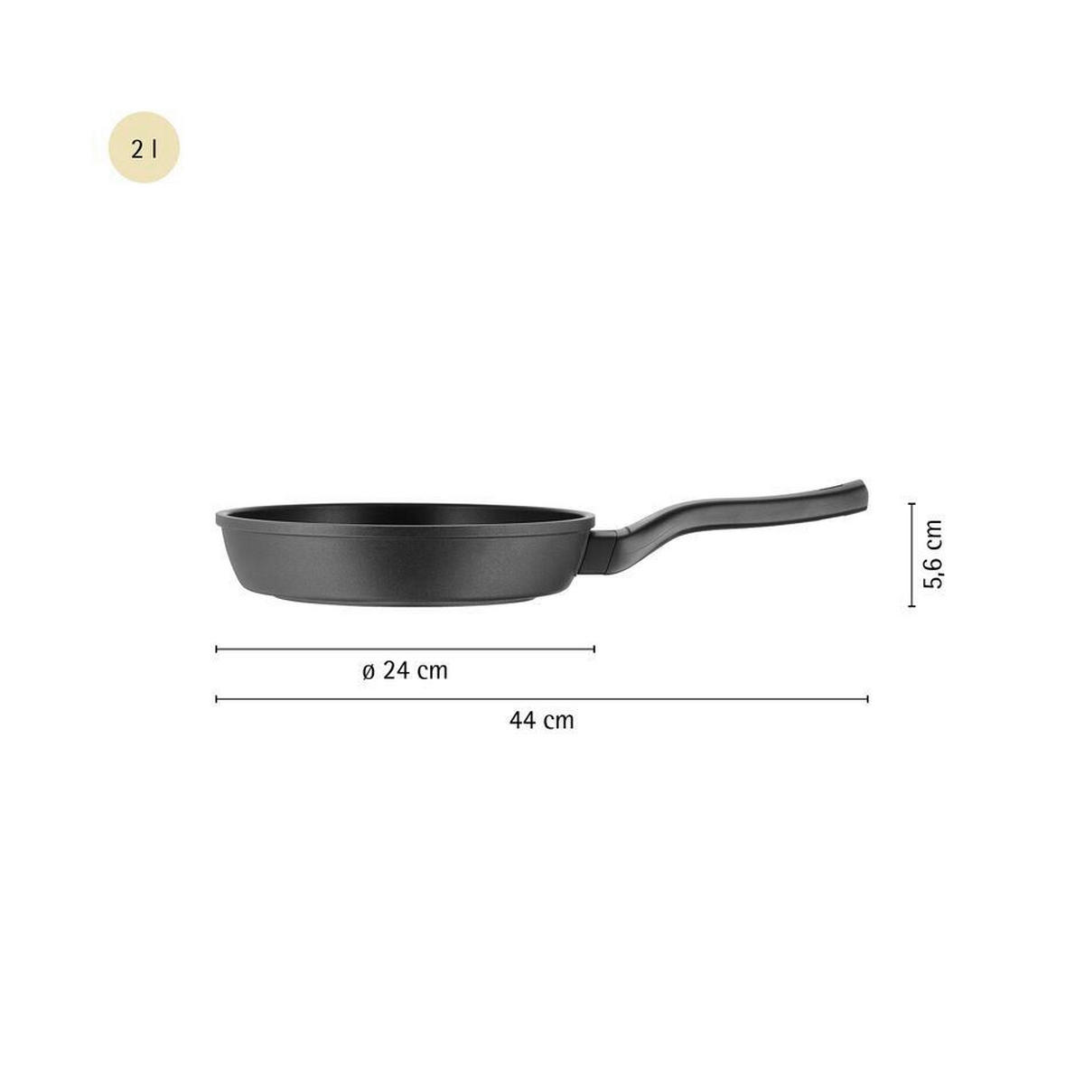 BRATPFANNE Permadur PTFE-Antihaftbeschichtung 24 cm  - Schwarz, Basics, Metall (24cm) - WMF
