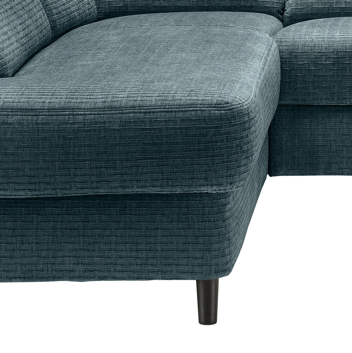 ECKSOFA in Mikrofaser Blau  - Blau/Schwarz, Modern, Holz/Textil (190/266cm) - Livetastic