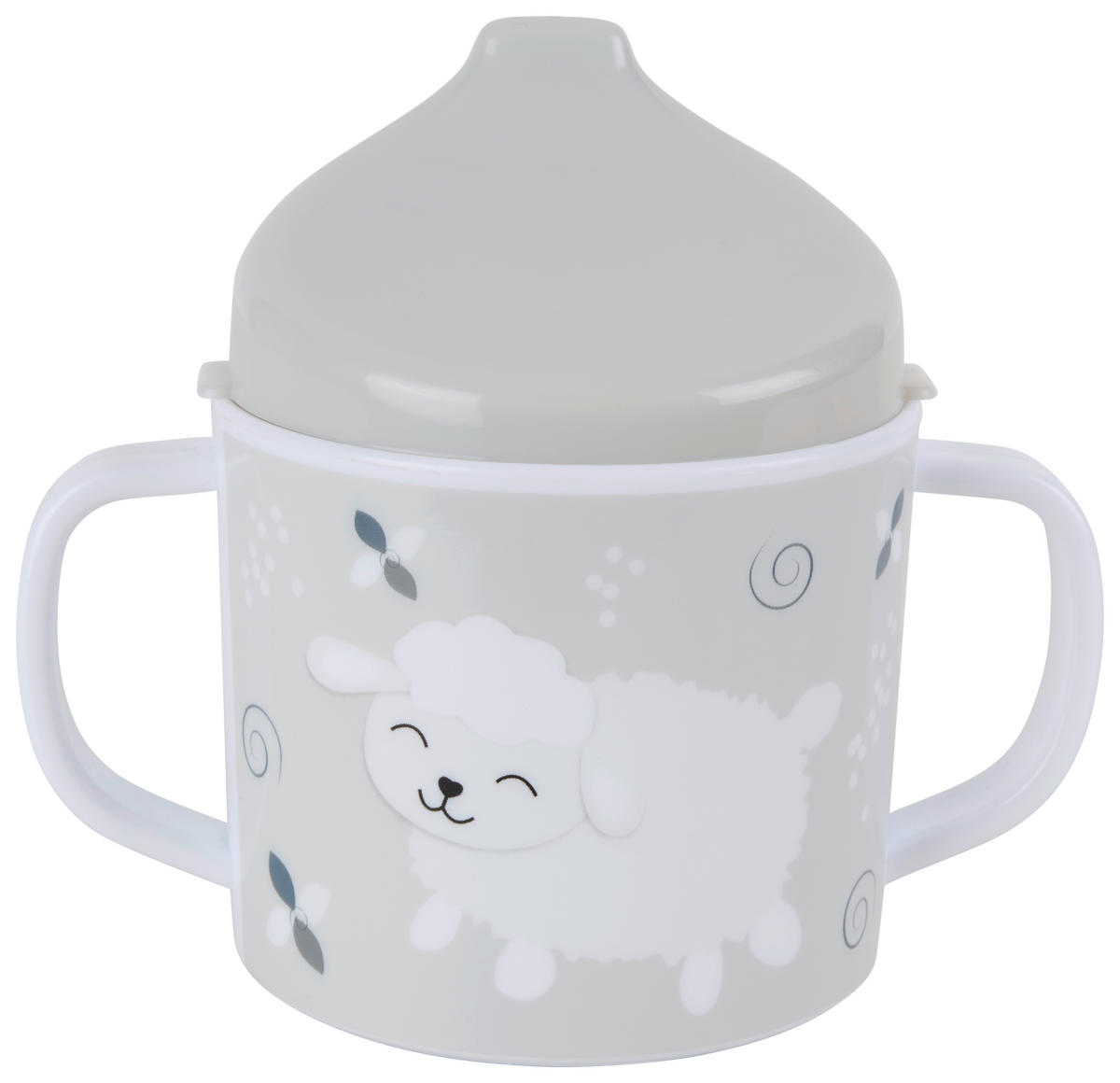 BARNMUGG  - vit/grå, Trend, plast (7,5/10cm) - My Baby Lou