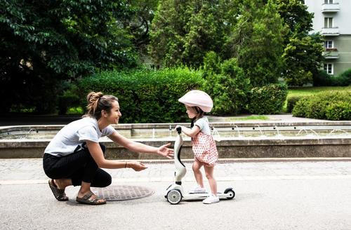 LAUFRAD/KINDERSCOOTER 2in1 - Hellgrau, Trend, Kunststoff/Metall (24/37/55cm) - Scoot and Ride