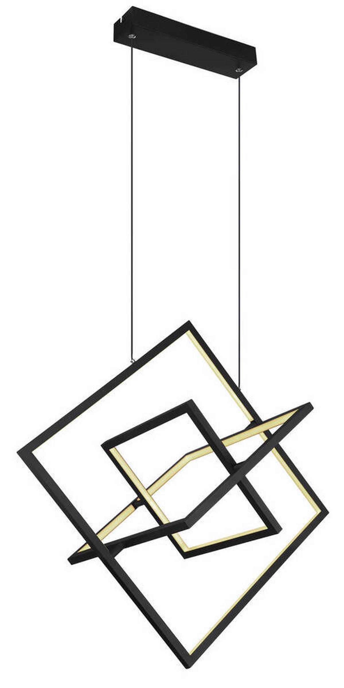 LED-HÄNGELEUCHTE 70,7/50/150 cm    - Opal/Schwarz, Design, Kunststoff/Metall (70,7/50/150cm) - Globo