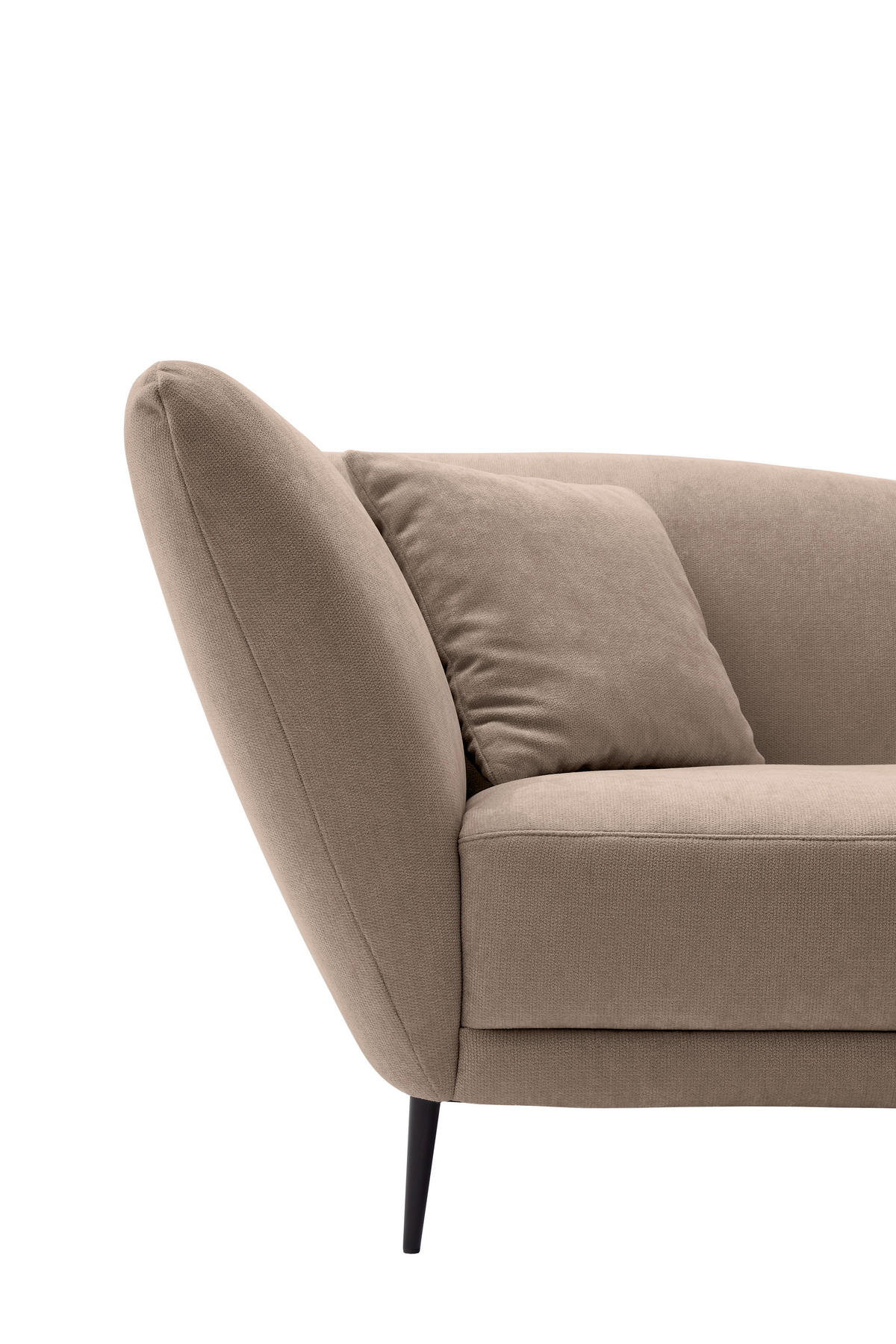 RÉCAMIERE Taupe Chenille Zierkissen, Rücken echt  - Taupe/Schwarz, KONVENTIONELL, Textil/Metall (224/70/97cm) - Hom`in