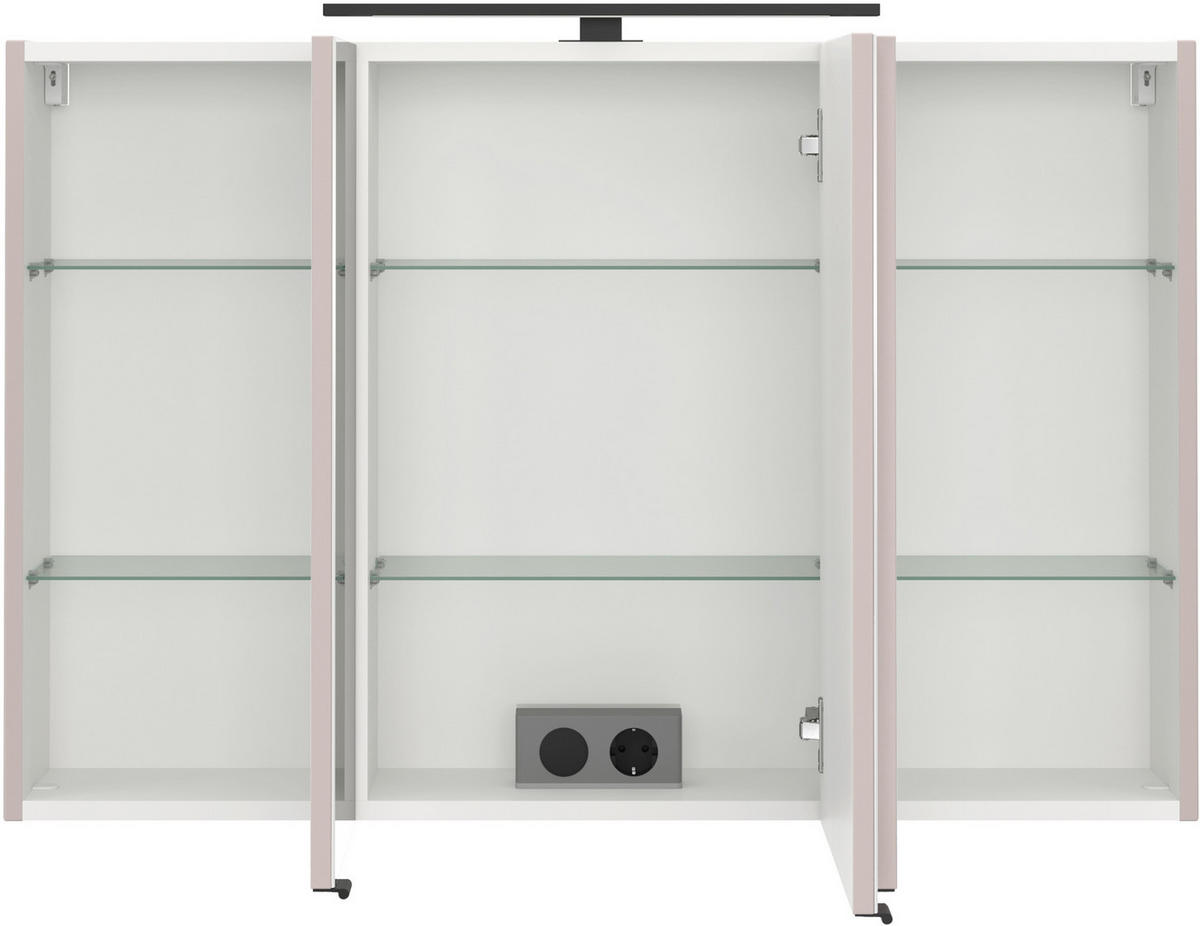 SPIEGELSCHRANK 100/64/20 cm  - Kaschmir/Schwarz, KONVENTIONELL, Glas/Holzwerkstoff (100/64/20cm) - Xora
