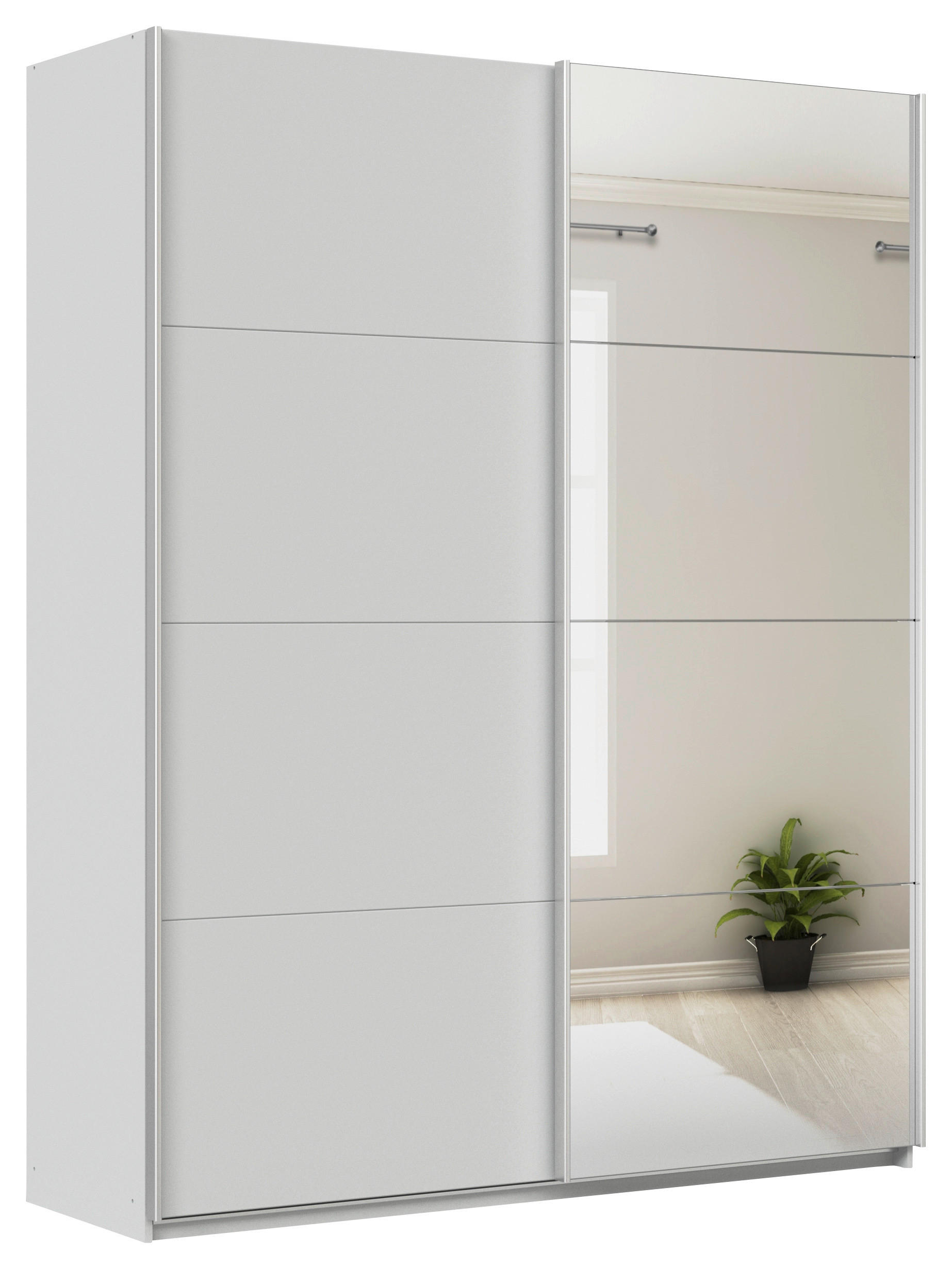 Schwebetürenschrank + Spiegel B: 181cm Feldkirch Seidengrau