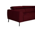 ECKSOFA in Chenille Rot  280/205 cm  - Rot/Schwarz, Design, Textil/Metall (280/205cm) - Xora