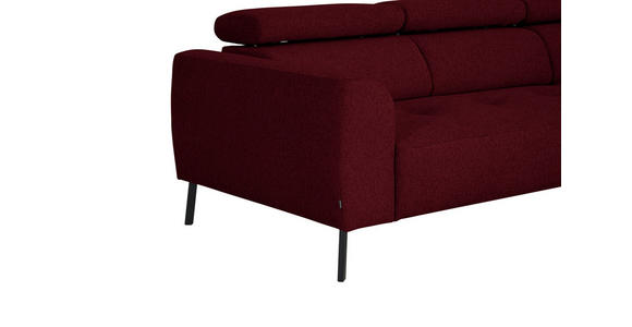 ECKSOFA in Chenille Rot  280/205 cm  - Rot/Schwarz, Design, Textil/Metall (280/205cm) - Xora
