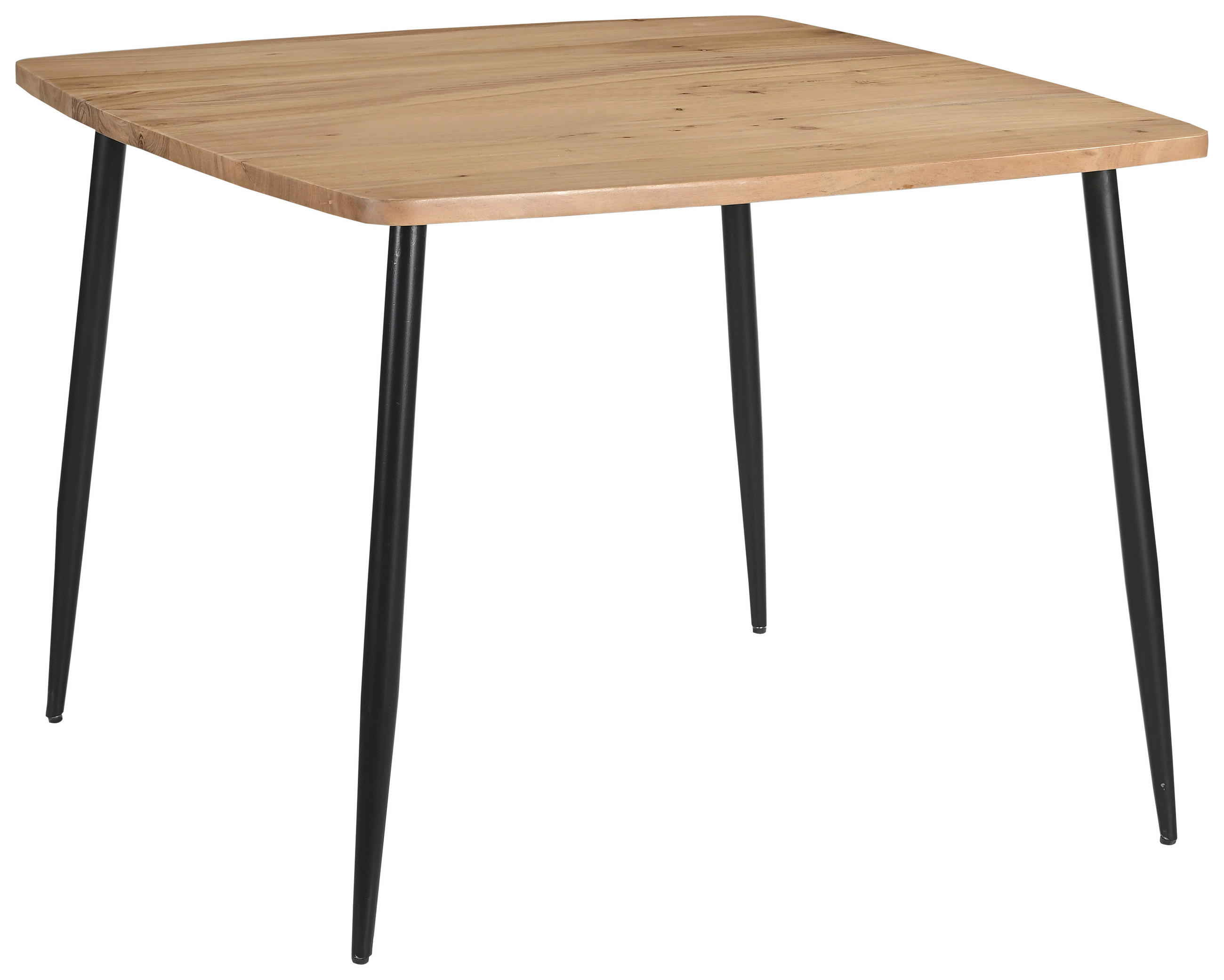 MATBORD i trä, metall 105/105/76 cm   - svart/akaciefärgad, Lifestyle, metall/trä (105/105/76cm) - Boxxx