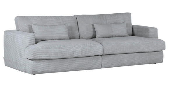 BIGSOFA Cord Grau  - Schwarz/Grau, ROMANTIK / LANDHAUS, Kunststoff/Textil (270/67/120cm) - Landscape