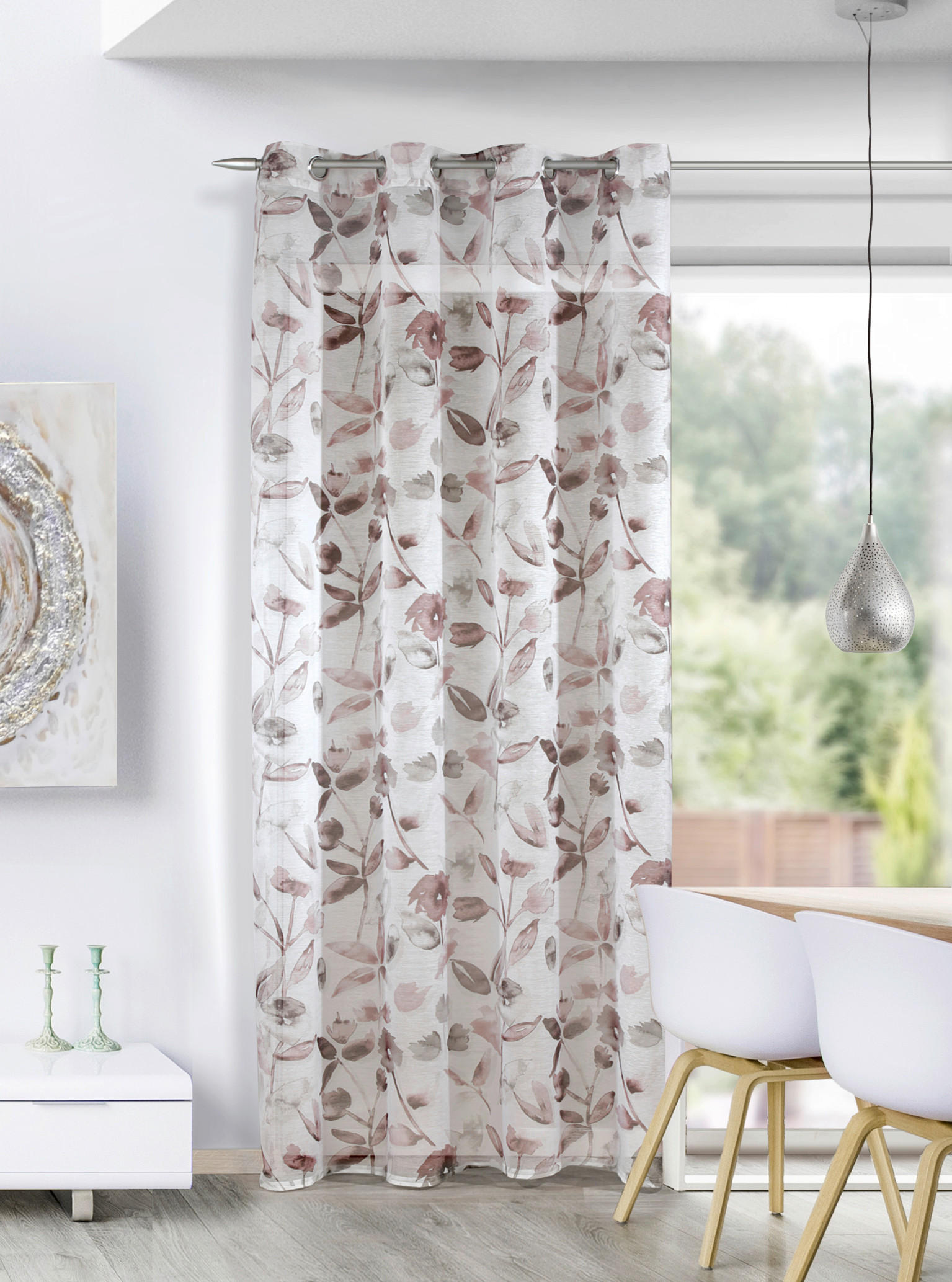 FERTIGVORHANG  halbtransparent  140/245 cm   - Hellbraun, Basics, Textil (140/245cm)