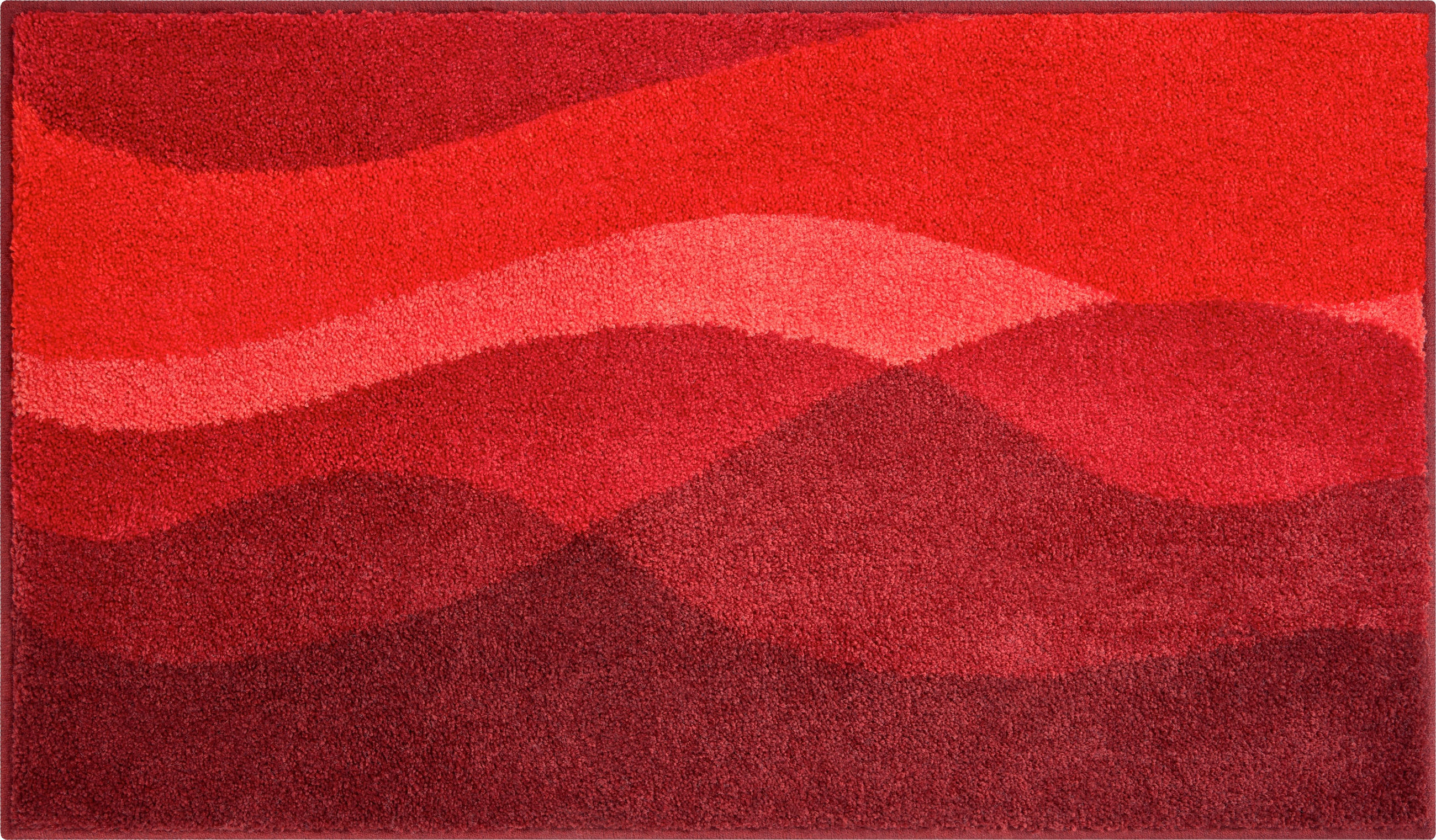 BADTEPPICH Hills Rot 70/120 cm  - Rot, Basics, Kunststoff/Textil (70/120cm) - Grund