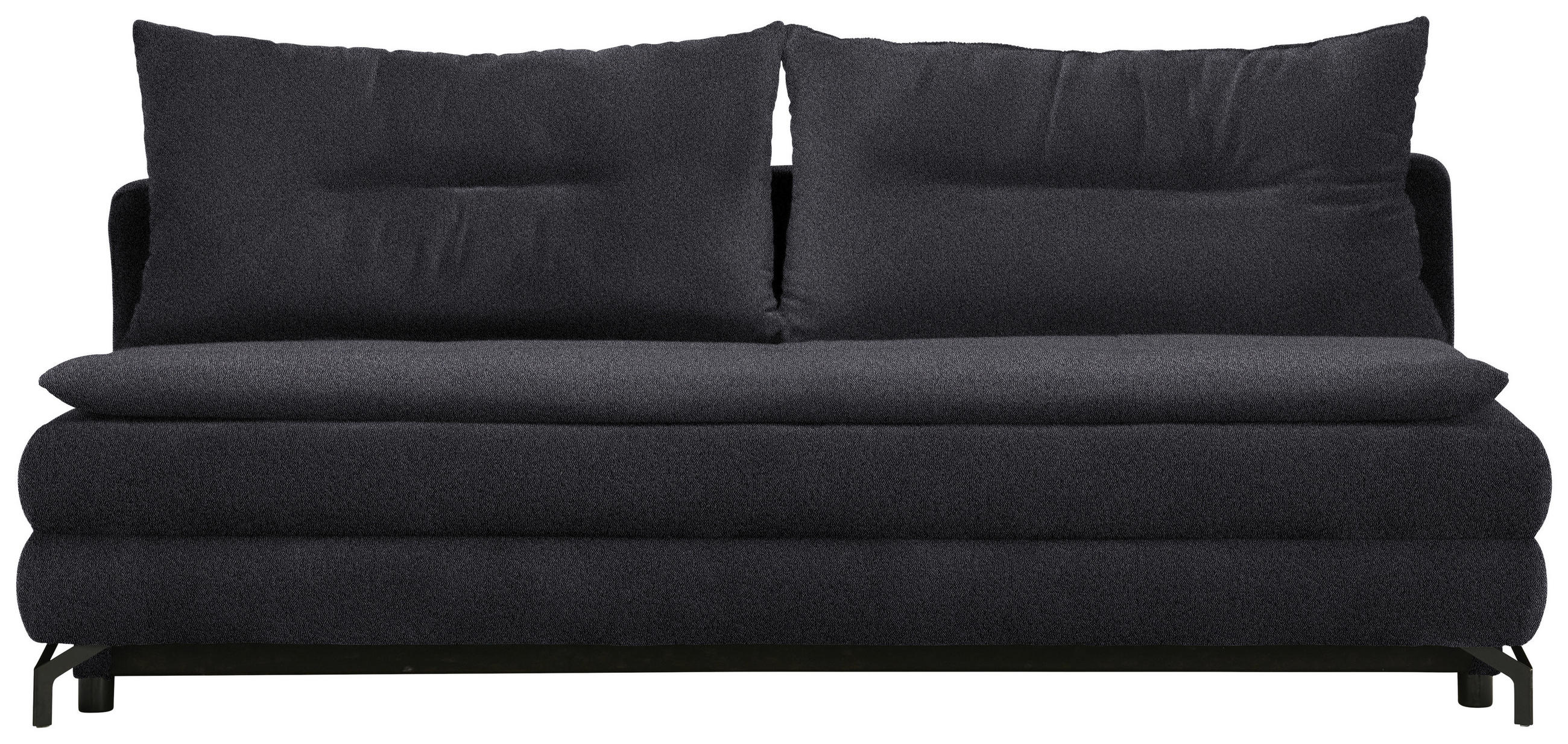 SCHLAFSOFA in Webstoff Dunkelgrau  - Dunkelgrau/Schwarz, MODERN, Textil/Metall (208/73/92/102cm) - Novel
